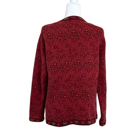 Nomadic Traders Womens Cardigan Red Button-Up Sweater Ramie Cotton Size L - Picture 3 of 8